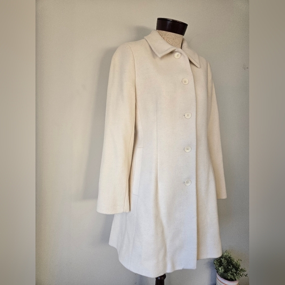 ANNE KLEIN cream wool jacket. Size small - Picture 2 of 13